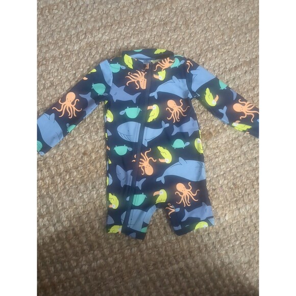 Simple Joys Swimsuit Rashguard 12 months by Carter Unisex SPF  Sea creatures - Picture 1 of 5